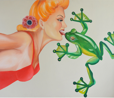 Frosch - Öl auf Leinwand - Kunst von Jaklina Nikolovska aus Düsseldorf