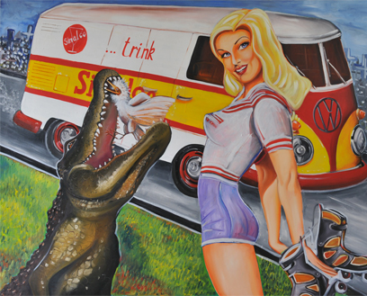 Krokodil - Öl auf Leinwand - Kunst von Jaklina Nikolovska aus Düsseldorf