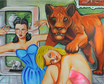 Lion - Öl auf Leinwand - Kunst von Jaklina Nikolovska aus Düsseldorf