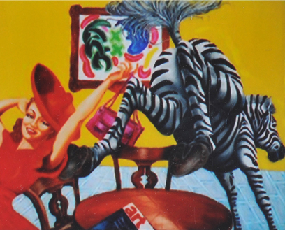 Zebra - Öl auf Leinwand - Kunst von Jaklina Nikolovska aus Düsseldorf